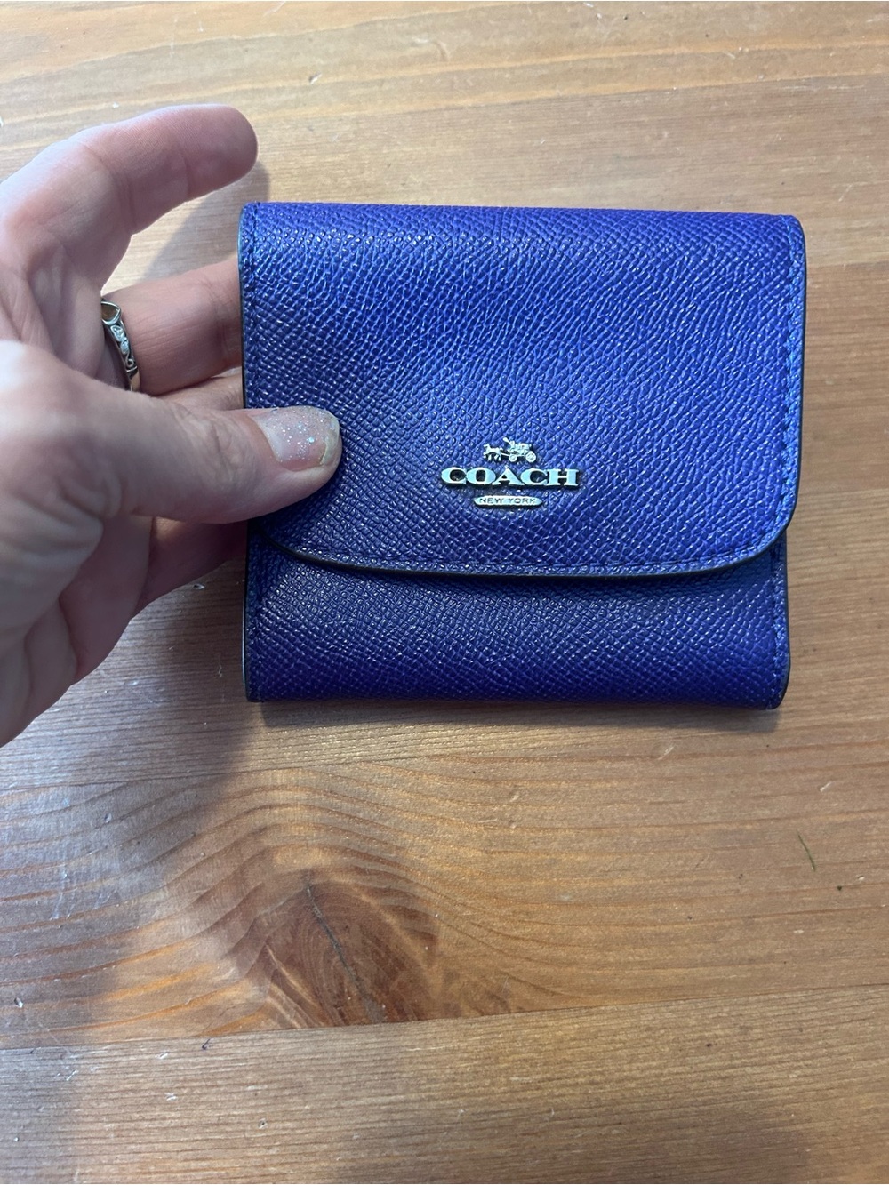 COACH Small Leather Wallet in Deep Purple